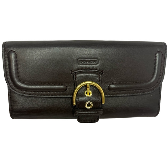 Coach Handbags - Coach Vintage Soho Campbell Buckle Envelope Leather Long Wallet